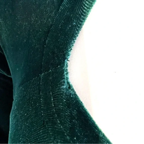 ROMAN KEFLAY VINTAGE OLIVE GREEN STRETCH VELVET - Picture 9 of 12